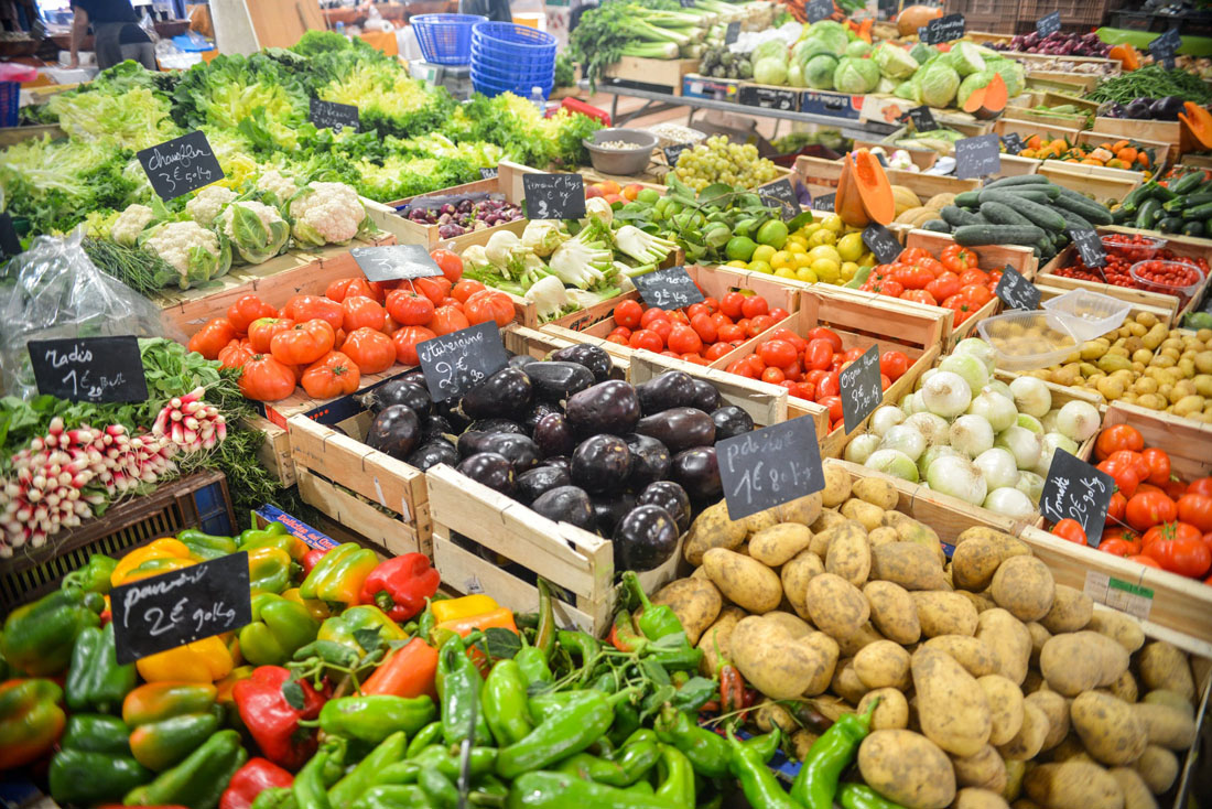 Produce section of grocery store.