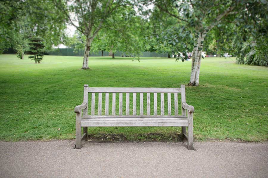 empty bench in a park